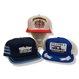 3 PACK OF VINTAGE 80s TRUCKER HATS
